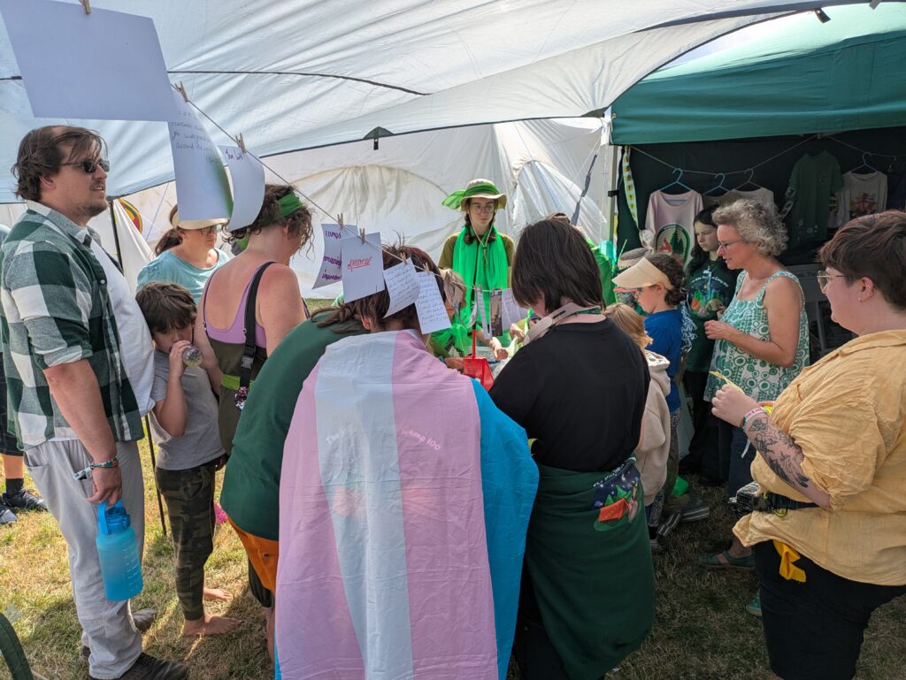 The badge making queue