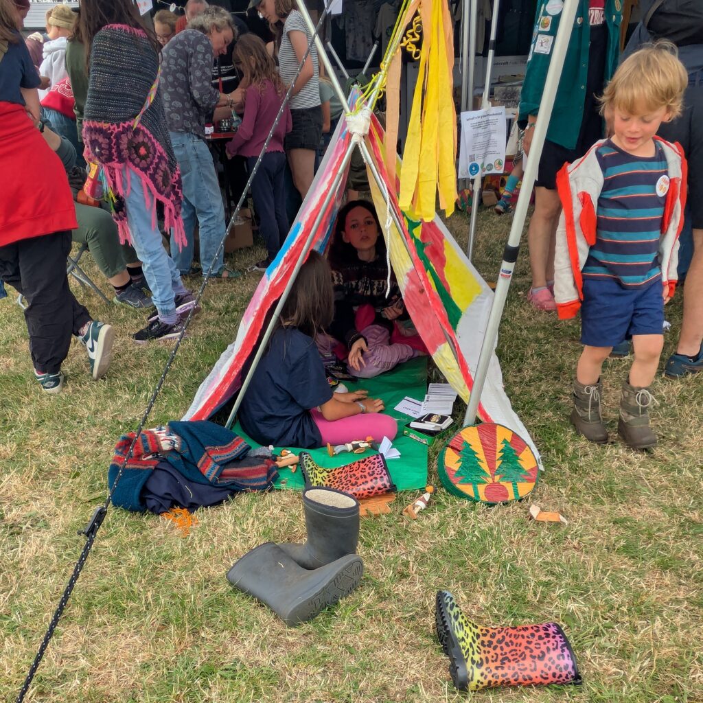 Classic camp games in the games tent