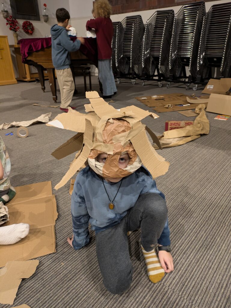 Cardboard birds head