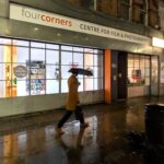 Outside the exhibition at Four Corners Art Gallery