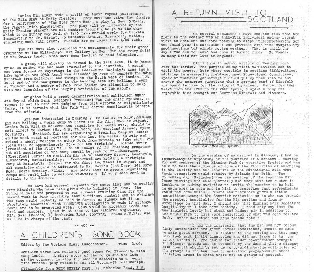 1938 Newsletter report by Koodoo yma/wf/010/22/005