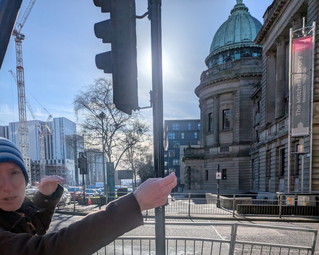 Arriving with Fleur, our first sight of the Mitchell Library