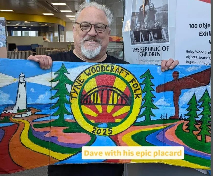 Dave with his epic placard