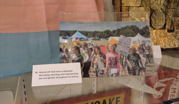 photo, flag and text from 100 Objects exhibition